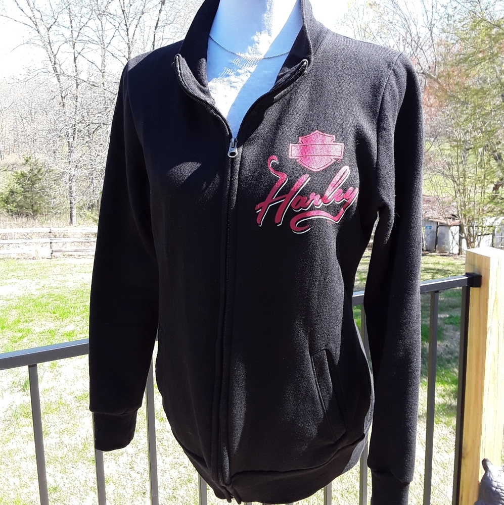 Harley Davidson Light Fleece Zip Up Jacket sz M